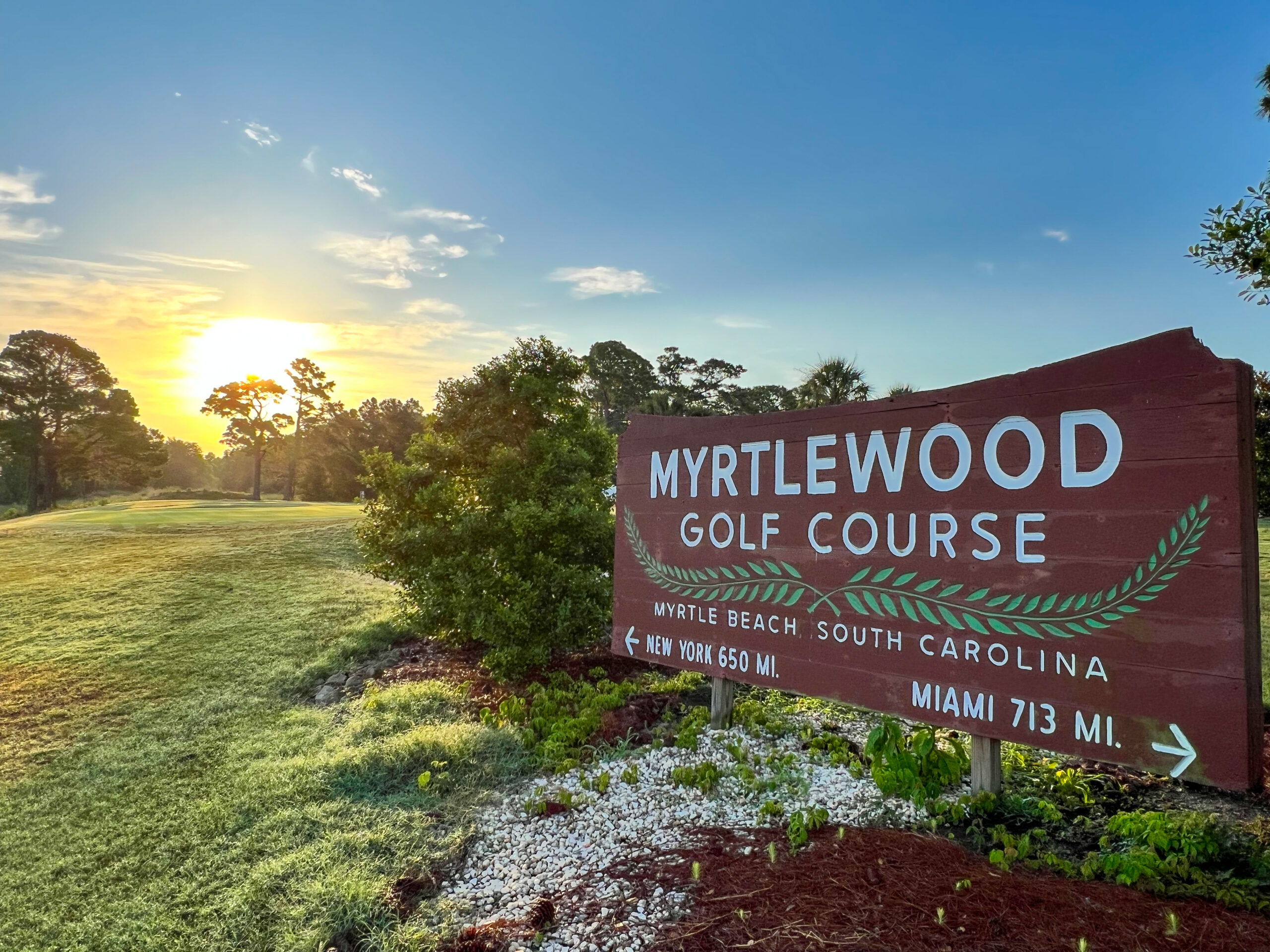 Myrtlewood Sign intracoastal Waterway view